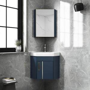 Customizable <b>small</b>-sized ceramic integrated basin wall mounted aluminum alloy bathroom <b>cabinet</b> - Product Image 2