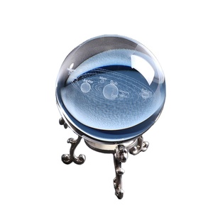 Honneur de cristal Miniature Planètes Modèle Sphère Ornement Cristal Clair Ornement Gravé Au Laser Système <span class=keywords><strong>Solaire</strong></span> 3d Boule De Cristal - Product Image 3