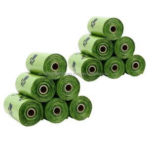 Bolsa de excrementos de perro biodegradable 100% natural personalizada ecológica, residuos de plástico totalmente compostable, suministros desechables para mascotas - Product Image 1