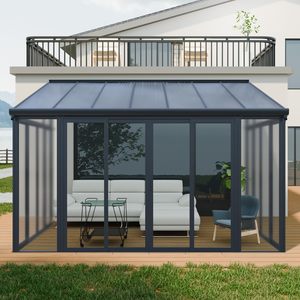 Veranda Moderna Personalizzata in Alluminio e Vetro, Estensione per Terrazza a Quattro Stagioni per Villa e Giardino - Product Image 4