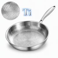 Poêle à frire antiadhésive en titane OEM 24/26/28/30 cm avec couvercle, résistante aux rayures, en acier inoxydable de qualité alimentaire, compatible lave-vaisselle