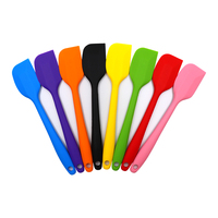 Espátula de silicona para hornear, herramientas de cocina coloridas resistentes al calor, diseño de una pieza de 8 pulgadas