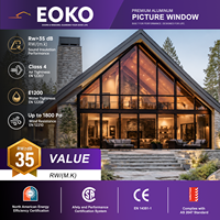 Fenêtres fixes EOKO modernes minimalistes à cadre fin, fenêtres panoramiques en aluminium à rupture de pont thermique pour maisons, design insonorisé de luxe