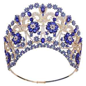 Corona de Cabello Alta y Grande Ajustable Estilo Barroco Miss Universo Tiara de Aleación de Cristal Brillante para Bodas y Fiestas de Graduación - Product Image 4