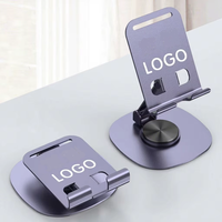 Multi-Angel Adjustable 360 °   Penyangga Ponsel Universal Anti-Selip Warna Hitam untuk Meja dengan Logo Kustom MOQ Rendah