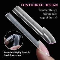 140 pièces/boîte Capsules d'extension d'ongles haute transparence réutilisables extra-longues pour French Manucure