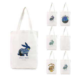Gahumi Custom <b>Folding</b> Cotton Canvas Shopping <b>Bag</b> Color-Printed Cartoon Pattern with Creative Logo - Product Image 4