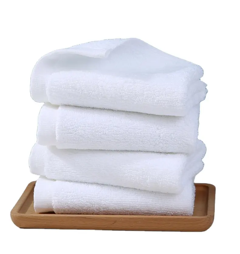 Serviette en tissu éponge blanche pour salle de bain, 25x25, pour hôtel, pour petit visage, en coton