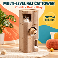 Tour à chat multi-niveaux en feutre, Condo moderne pour chat d'intérieur, Maison d'escalade pour chat en feutre personnalisable OEM