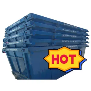 Outdoor Mobile Scrap Metal Skip Bin Garbage 10 Yard Hook Lift Bin Container Waste Trash Bin For Industrial Waste Collection