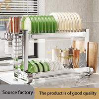 Égouttoir de cuisine en acier inoxydable pour bol et baguettes Étagère de rangement multifonctionnelle pour bol et vaisselle