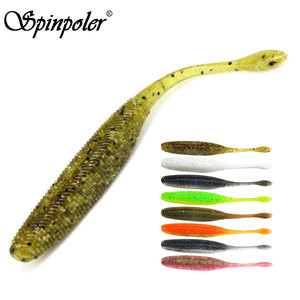 Señuelo de Pesca Spinpoler de 7.5cm, 9cm y 11cm, Doble Color, Cola Recta, Señuelo Artificial de Plástico Suave Tipo Finesse Worm, para Pesca en Agua Salada - Product Image 1