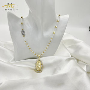 Collar de Rosario JML Hecho a Mano con Cuentas y Colgante de la Virgen María para Hombres y Mujeres Joyería Religiosa Santa Madre de Dios - Product Image 2