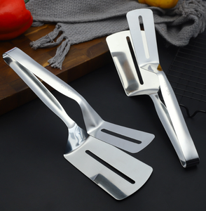 Pinzas de cocina DFT19 de acero inoxidable con doble clip para carne, pan, asados y alimentos fritos - Product Image 3