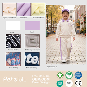 Ensembles de vêtements pour garçons, col polo, coton respirant, tout-petits, enfants, printemps, automne, ensemble pantalon deux pièces, survêtement personnalisable - Product Image 4