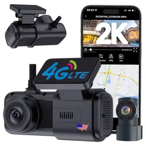 The USA version Qualcomm 4G LTE driving recorder with GPS SOS DMS live broadcast 2K front and rear Cloud dash cam