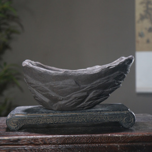 Ceramic Bonsai <b>Pot</b> Irregular Moon Shape Creative Desktop Planter Classic Rugged Style - Product Image 1