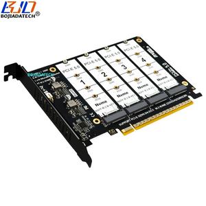Оптовая продажа: Адаптер расширения PCI-E 5.0 16X на 4* <span class=keywords><strong>M</strong></span>.2 Key-<span class=keywords><strong>M</strong></span> 2280 NVMe SSD, карта расширения GEN5 512 Гбит/с, поддержка PCIe X4x4x4x4 Bifurcation для материнских плат - Product Image 4