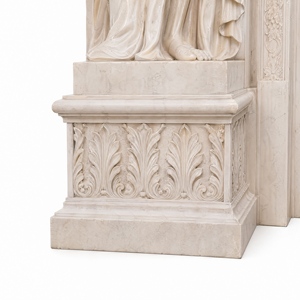 Cheminée en marbre personnalisée, moderne, sculptée à la main, de luxe, en marbre blanc du Hunan, avec manteau de cheminée en marbre - Product Image 5