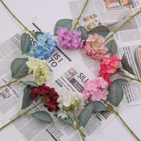 Fournitures de mariage Fleurs d'hortensia bleu de luxe Real Touch Fleurs artificielles pour centres de table de mariage
