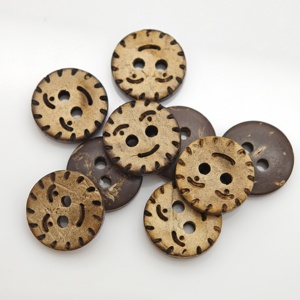 <span class=keywords><strong>Botones</strong></span> de Coco Naturales Biodegradables Sin Plástico con Diseño de Sonrisa de Dibujos Animados Grabados con Láser para Ropa Casual Infantil - Product Image 2