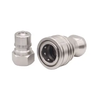 Welcome customized 1/8" - 3/4" Stainless Steel 316 Double Self-Sealing Hydraulic parker quick coupler