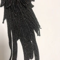 Vente chaude manchon décoratif noir soluble dans l'eau aile d'ange dentelle Applique LT2254A