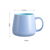 Tasse à thé en porcelaine émaillée rose 15 oz, double couleur, avec logo personnalisé, grande capacité, mug à café en céramique bleue pour cadeau