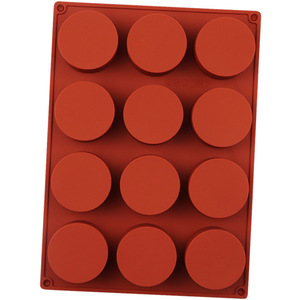 Moldes Redondos de Silicona de 12 Cavidades, <span class=keywords><strong>Molde</strong></span> <span class=keywords><strong>para</strong></span> Galletas Cubiertas de Chocolate, Compatible con Oreos, Dulces, Jabón, Pudín, Pastel, Brownie - Product Image 3