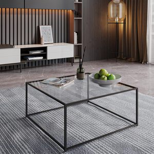 <span class=keywords><strong>Table</strong></span> <span class=keywords><strong>basse</strong></span> moderne très vendue avec plateau <span class=keywords><strong>en</strong></span> <span class=keywords><strong>verre</strong></span> trempé et structure métallique, ensemble de meubles décoratifs pour salon - Product Image 5
