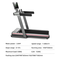 Caminadora Eléctrica Inteligente Plegable Automática de Alta Resistencia para Gimnasio Comercial, 3.0 HP, Pantalla LED, Ultrasilenciosa, con Amortiguación de Impactos