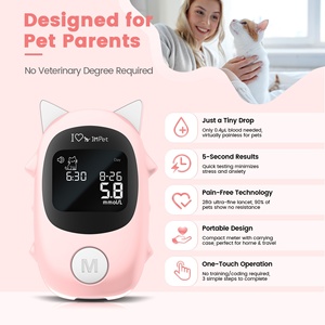 Nouveau glucomètre certifié ISO 15197 calibré par un vétérinaire pour chats et chiens avec arrêt automatique sans débogage - Product Image 2