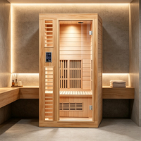 Sauna Uap Inframerah Kayu Solid Fleuran Modern dengan Panel Kontrol Komputer untuk 2 Orang - Ramah Lingkungan untuk Penggunaan Rumah & Komersial