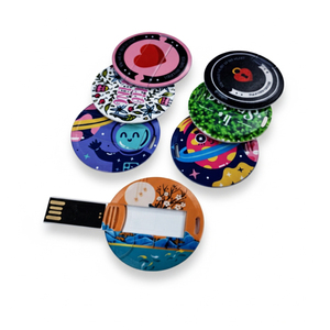 Memoria USB Redonda para Tarjetas de Presentación, Regalo Promocional, 128 MB, 256 MB, 512 MB, 1 GB, 2 GB, 4 GB, Personalizable con Publicidad - Product Image 3
