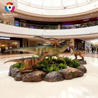 Groupe de dinosaures animatroniques - Modèles de dinosaures interactifs grandeur nature pour les expositions de parcs à thème