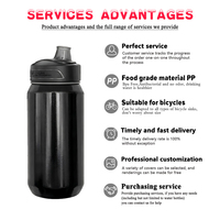 Bouteille de cyclisme compressible sans BPA de 550 ml, anti-fuite, avec couvercle à ouverture facile, compatible avec les porte-bidon de vélo, logo personnalisé, applicable aux vélos de route, VTT, gravel