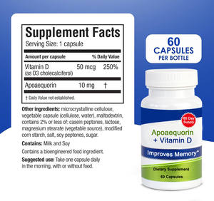 Capsules cérébrales extra-fortes OEM avec Apoaequorin et Vitamine D pour un supplément de beauté antioxydant - Product Image 2