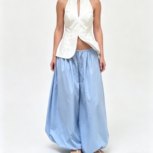 <span class=keywords><strong>Pantaloni</strong></span> Harem Oversize <span class=keywords><strong>da</strong></span> <span class=keywords><strong>Donna</strong></span> <span class=keywords><strong>con</strong></span> <span class=keywords><strong>Elastico</strong></span> <span class=keywords><strong>in</strong></span> <span class=keywords><strong>Vita</strong></span>, Gamba Larga, Casual, Stile Sehe Fashion - Product Image 4