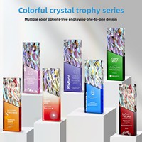 Trophée en cristal créatif et vibrant, sur mesure, moderne, minimaliste, élégant, pour les récompenses des employés de l'année, les cérémonies de fin d'année, les plaques