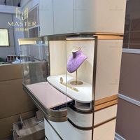 Vitrina Moderna MASTER Versión Alta 80*31*211cm, Almacenamiento de Joyería Multicapa, Vitrina con Cristal Templado Curvo