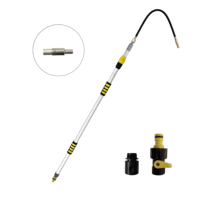 Outils de nettoyage de gouttières VITOP, nettoyeur de gouttières en aluminium de 2,5 m, modes de débit d'eau réglables, interrupteur marche/arrêt, noir/jaune, réutilisable
