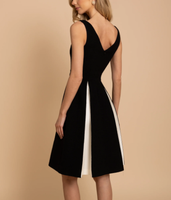 Robe d'été pour femme en laine peignée de qualité supérieure, tissée, taille naturelle, coupe ajustée, écologique, pour le bureau, fabrication OEM