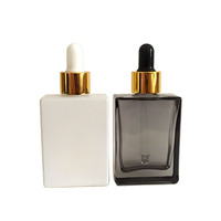 30ml 60ml 120ml flacon compte-gouttes en verre ambré 1 oz 2oz 4oz flacon d'huile essentielle en verre avec compte-gouttes pour huiles essentielles de forme carrée