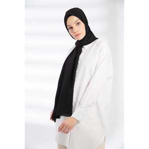 Sciarpa Nera in Crepe e Collant - Product Image 2