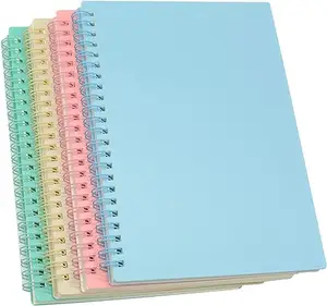 دفتر ملاحظات بغلاف مقوى بطباعة مخصصة للمدرسة بحبر A4 A5 مذكرة لياقة بدنية معدنية مغطاة بوجهين دفاتر ملاحظات لولبية