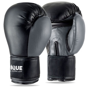 UNIQUE GYM WEAR Guantes de Boxeo Personalizados de Cuero con Cordones, Transpirables, para Muay Thai, Boxe, Sanda, Entrenamiento y Sparring, 12 oz, Muñequera Ajustable - Product Image 1