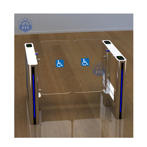 출입 통제 시스템 스윙 턴스타일 게이트 자동 고속 장애인 출입용 고급 유리문 304 스테인리스 스틸 IP65 - Product Image 2