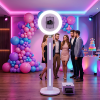 Cabina de Fotos Portátil para iPad con Luz RGB Ajustable, Impresión Instantánea, Compatible con iPad de 10.2/10.5/10.9/11/12.9/13 Pulgadas
