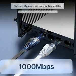 Câble Ethernet plat Cat6 Gigabit haute vitesse RJ45, cordon de raccordement LAN en cuivre pur, certifié CE ROHS, gaine PVC LSZH, personnalisable - Product Image 1