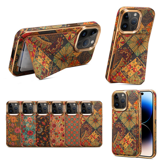 Business Printed Vintage Card Phone Case for iPhone 16 15 14 13 12 Pro MAX PU Leather Phone Case